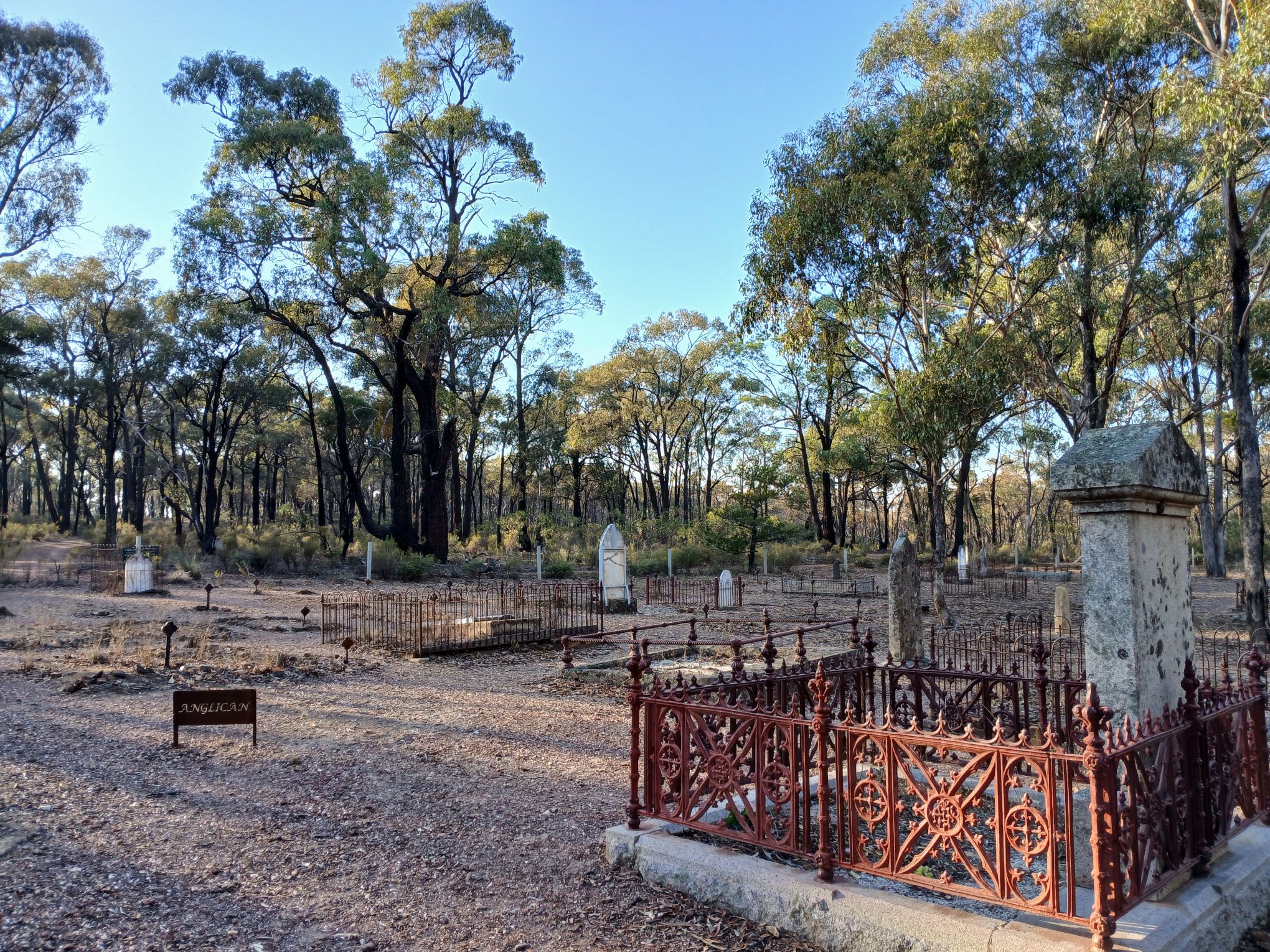 Whroo Cemetery - Sunrise over the Anglican graves
